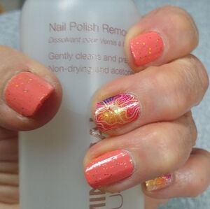 Day By Day Color Street Coral Nail Polish Strips with Gold Glitter NEW Unopened